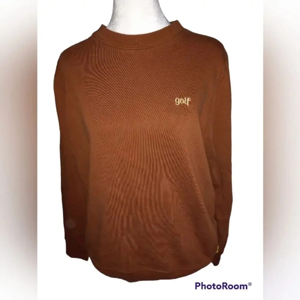 Golf Wang Embroidered Logo Brown Crewneck Sweatshirt Size Small